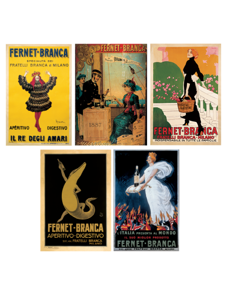 FERNET- BRANCA SET POSTER STORICI 5 PZ